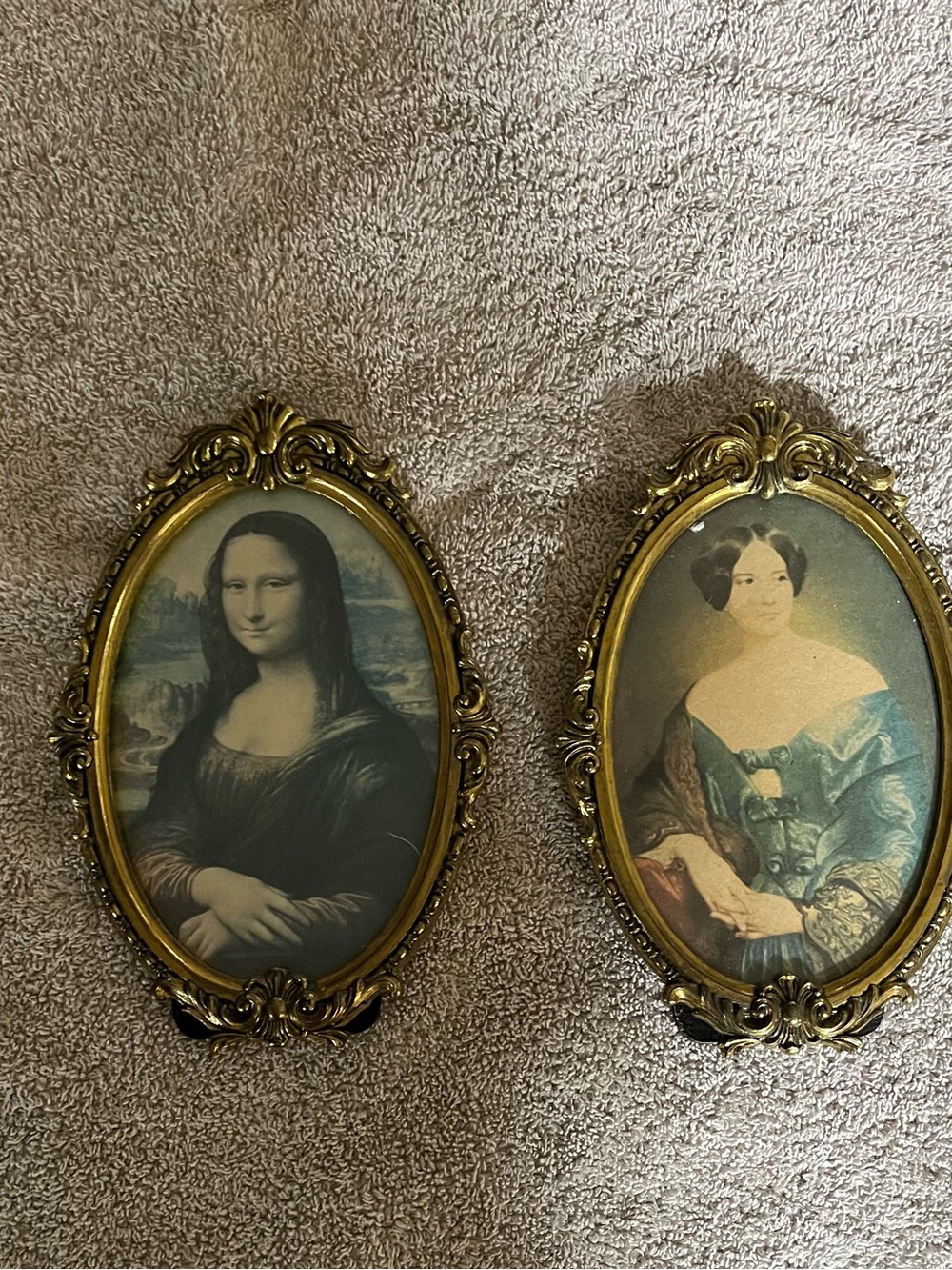 Antique Ornate Gold Oval Frames, Classic Portrait Wall Art - Set of 2